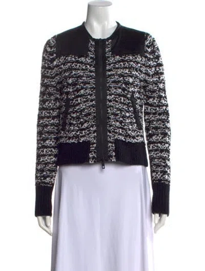 Pre-owned Rag & Bone Patterned Open Front Sweater In Black