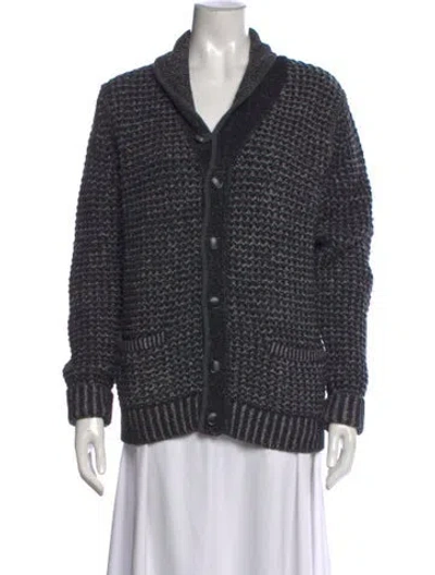 Pre-owned Rag & Bone Patterned Open Front Sweater In Gray