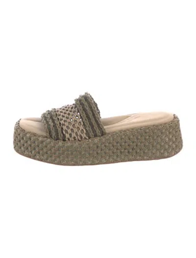 Pre-owned Rag & Bone Patterned Slides In Green