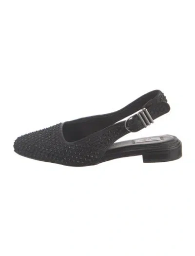 Pre-owned Rag & Bone Patterned Slingback Flats In Black