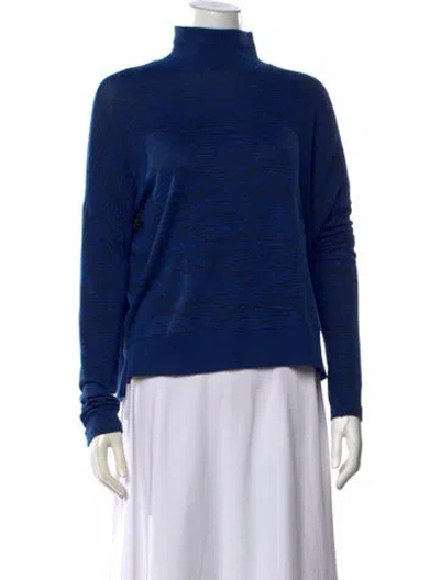 Pre-owned Rag & Bone Patterned Turtleneck Sweater In Blue