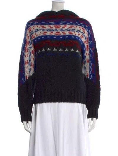Pre-owned Rag & Bone Patterned Turtleneck Sweater In Gray