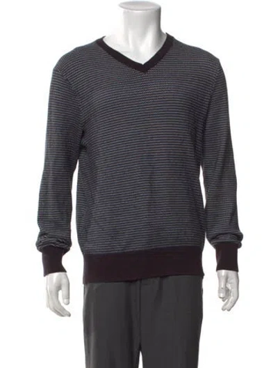 Pre-owned Rag & Bone Patterned V-neck Pullover In Black