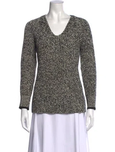 Pre-owned Rag & Bone Patterned V-neck Sweater In Black