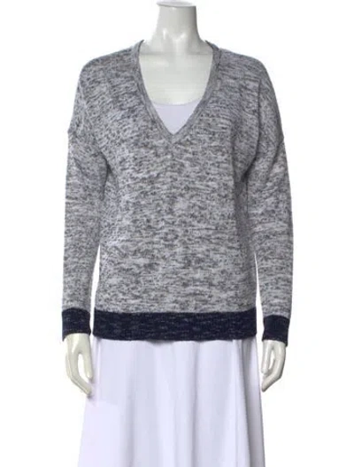 Pre-owned Rag & Bone Patterned V-neck Sweater In Gray