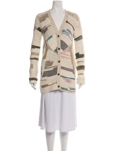 Pre-owned Rag & Bone Patterned V-neck Sweater In Neutrals