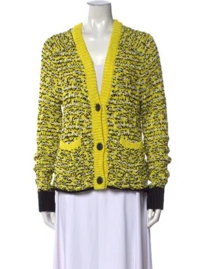 Pre-owned Rag & Bone Patterned V-neck Sweater In Yellow