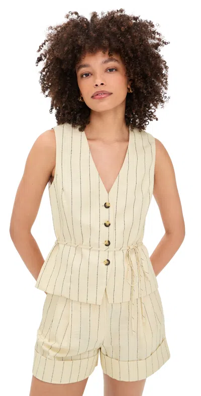 Rag & Bone Paulette Stripe Vest Whtst In White