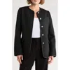 Rag & Bone Payley Faux Leather Trim Tweed Blazer In Black