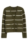 Rag & Bone Peggy Wool V Neck Cardigan Sweater In Green