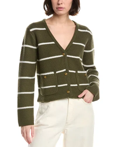 Rag & Bone Peggy Wool V Neck Cardigan Sweater In Green