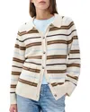 Rag & Bone Peggy Striped Oversized Cardigan Ivory Multi In Multi