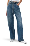 Rag & Bone Featherweight Phoebe Drawstring Wide Leg Jeans In Blue