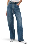 Rag & Bone Featherweight Phoebe Drawstring Wide Leg Jeans In Blue