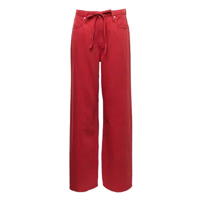 Rag & Bone Phoebe Tie-fastening Wide-leg Jeans In Red