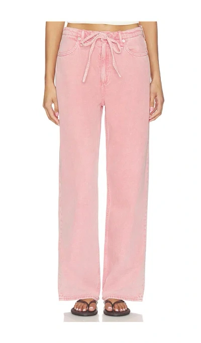 Rag & Bone Phoebe Drawstring Wide Pants In Pink