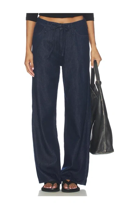 Rag & Bone Phoebe Featherweight Drawstring Wide Jeans In Blue