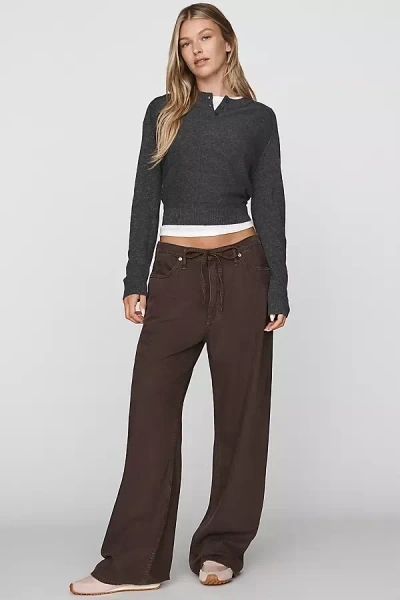 Rag & Bone Phoebe High-rise Wide-leg Drawstring Jeans In Brown