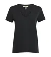 Rag & Bone Pima Cotton The Slub Vee T-shirt In Black