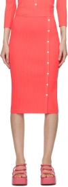 Rag & Bone Pink Asher Button-up Midi Skirt In Coral
