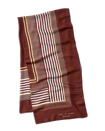 Rag & Bone Pinstripe Silk-blend Scarf In Brown