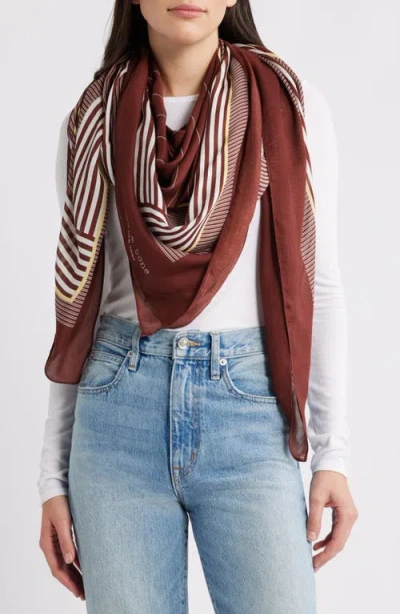 Rag & Bone Pinstripe Square Scarf In Burgundy