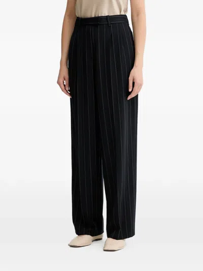 Rag & Bone Pinstripe Trousers In Black