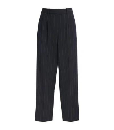Rag & Bone Pinstripe Wide-leg Trousers In Blue