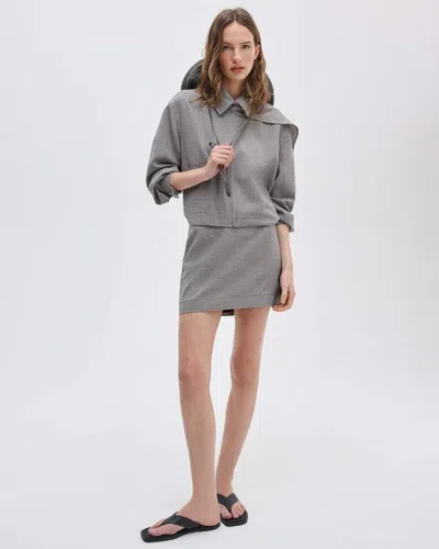 Rag & Bone Piper Plaid Wool Mini Skirt In Gray