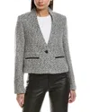 Rag & Bone Pippa Wool Blend Tweed Blazer In Gray