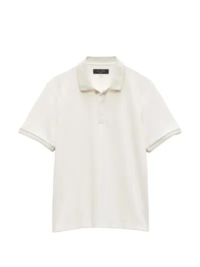 Rag & Bone Pique Polo Shirt In Neutral