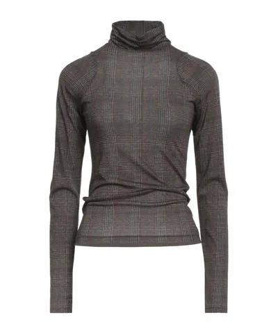 Rag & Bone Plaid Long-sleeve Turtleneck Top In Gray