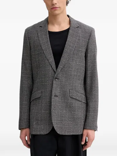 Rag & Bone Plaid-pattern Blazer In Gray