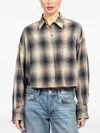 Rag & Bone Plaid-pattern Cropped Shirt In Brown