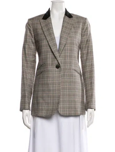 Pre-owned Rag & Bone Plaid Print Blazer In Black