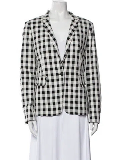 Pre-owned Rag & Bone Plaid Print Blazer In Black
