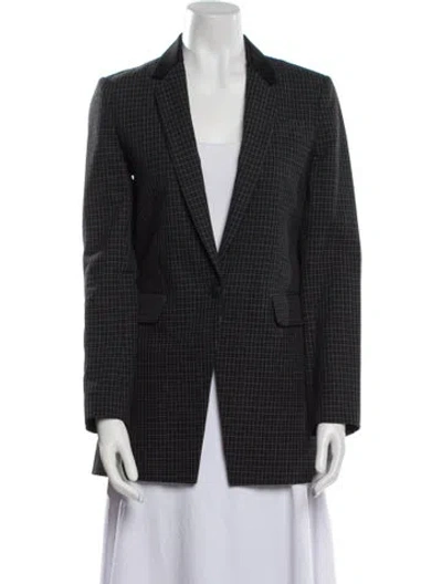 Pre-owned Rag & Bone Plaid Print Blazer In Black