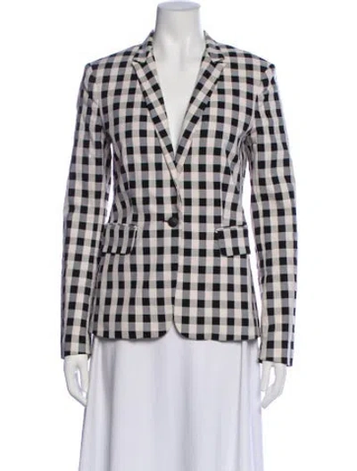Pre-owned Rag & Bone Plaid Print Blazer In Black