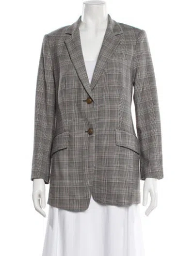 Pre-owned Rag & Bone Plaid Print Blazer In Black