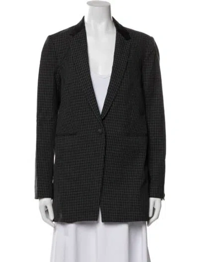 Pre-owned Rag & Bone Plaid Print Blazer In Black