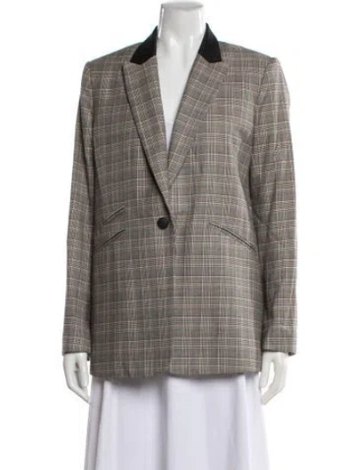 Pre-owned Rag & Bone Plaid Print Blazer In Blue