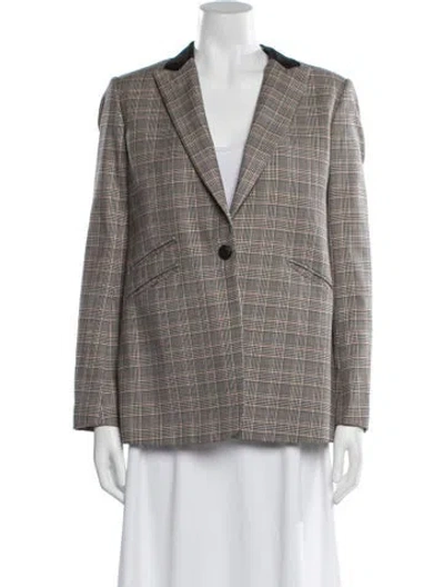 Pre-owned Rag & Bone Plaid Print Blazer In Blue