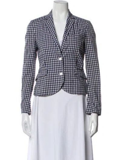 Pre-owned Rag & Bone Plaid Print Blazer In Blue
