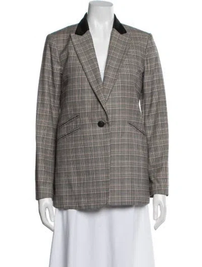 Pre-owned Rag & Bone Plaid Print Blazer In Blue