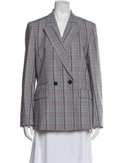 Pre-owned Rag & Bone Plaid Print Blazer In Blue