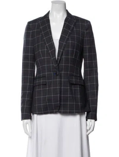 Pre-owned Rag & Bone Plaid Print Blazer In Blue