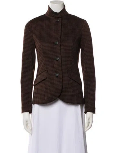 Pre-owned Rag & Bone Plaid Print Blazer In Brown