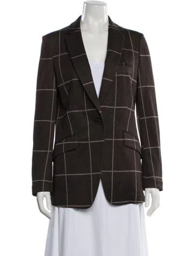 Pre-owned Rag & Bone Plaid Print Blazer In Brown