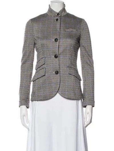 Pre-owned Rag & Bone Plaid Print Blazer In Brown