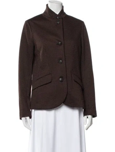 Pre-owned Rag & Bone Plaid Print Blazer In Brown